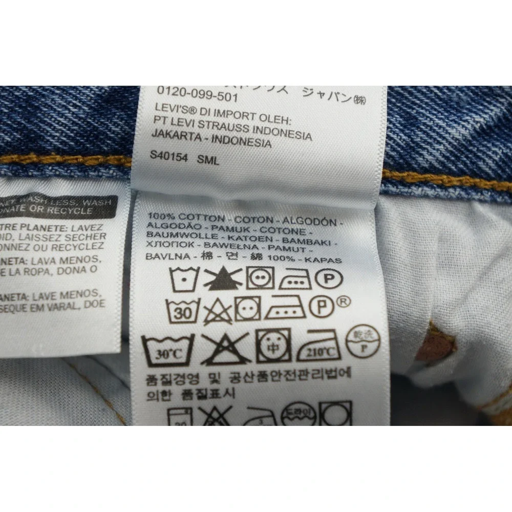 Vintage 2000s Levi's 501 Jeans W33 L30 Blue Denim Button Fly Straight Leg VGC